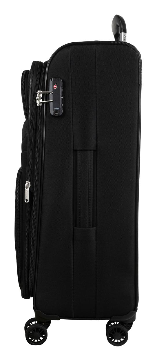 Velký textilní kufr na kolečkách Skyline Orlando 4w L Black