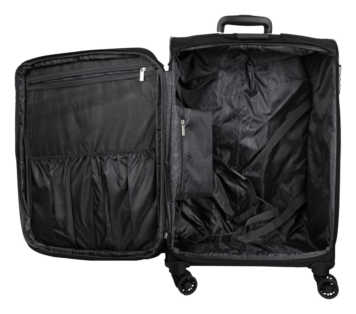 Velký textilní kufr na kolečkách Skyline Orlando 4w L Black