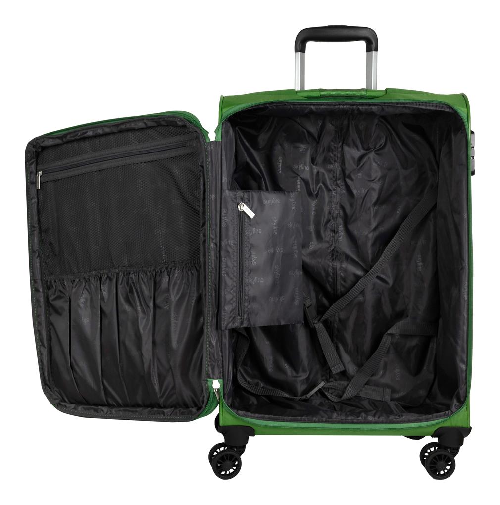 Střední textilní kufr na kolečkách Skyline Orlando 4w M Green