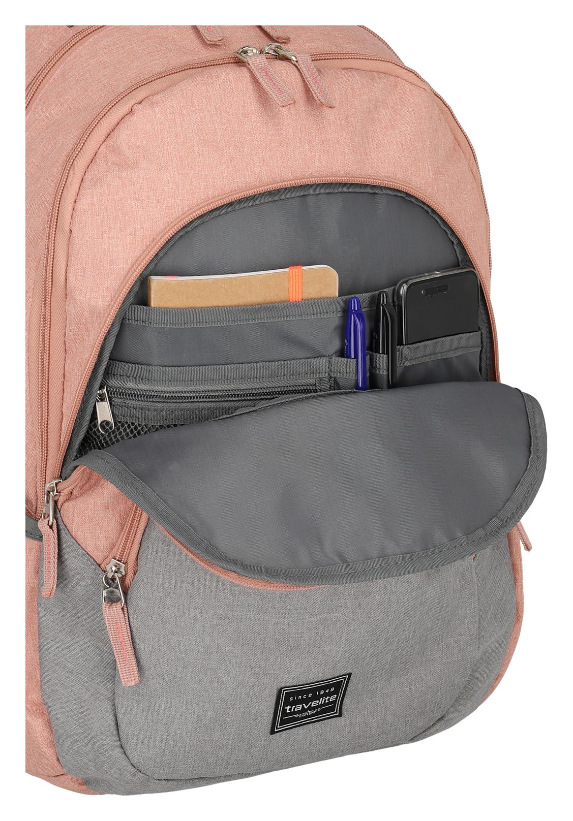 Travelite Basics Backpack Melange Rose/grey - Image 4