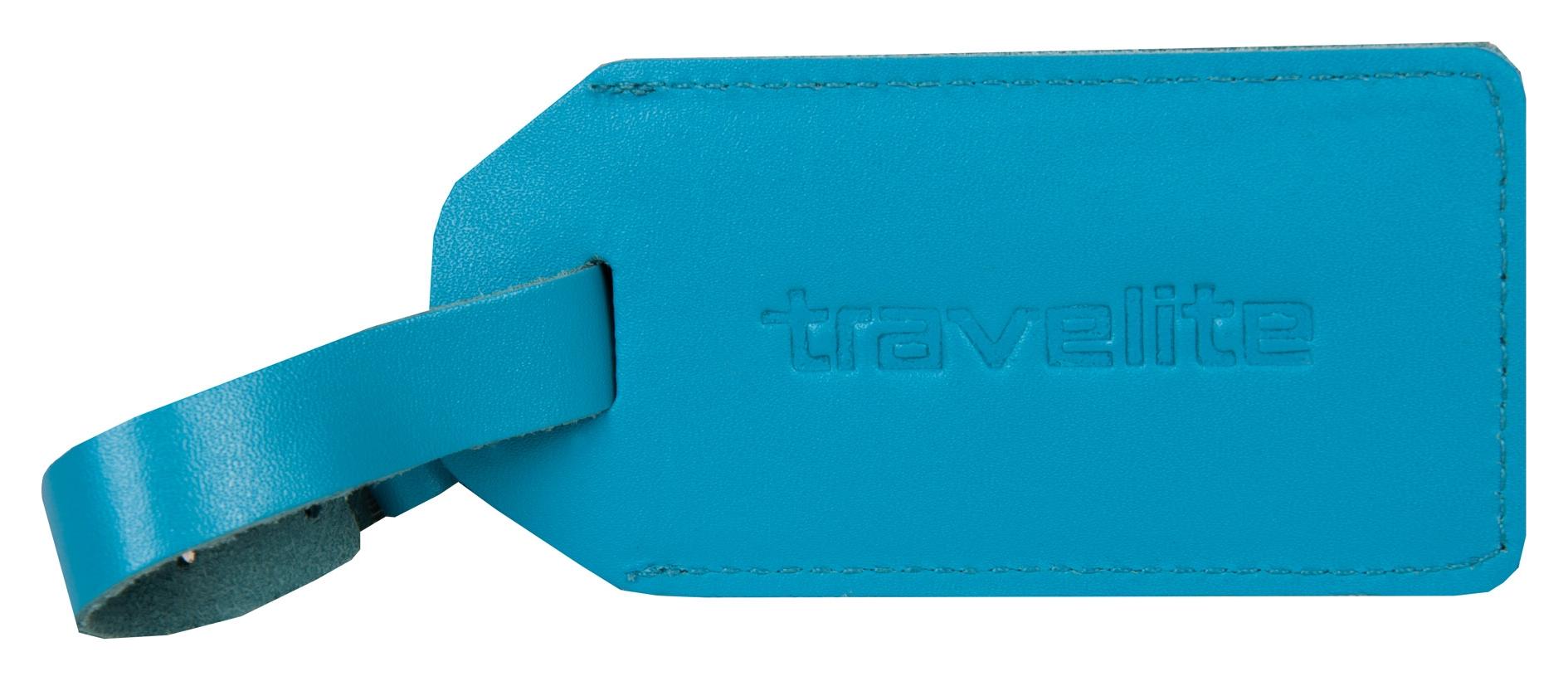 Travelite Luggage Tag Leather Blue - Image 2