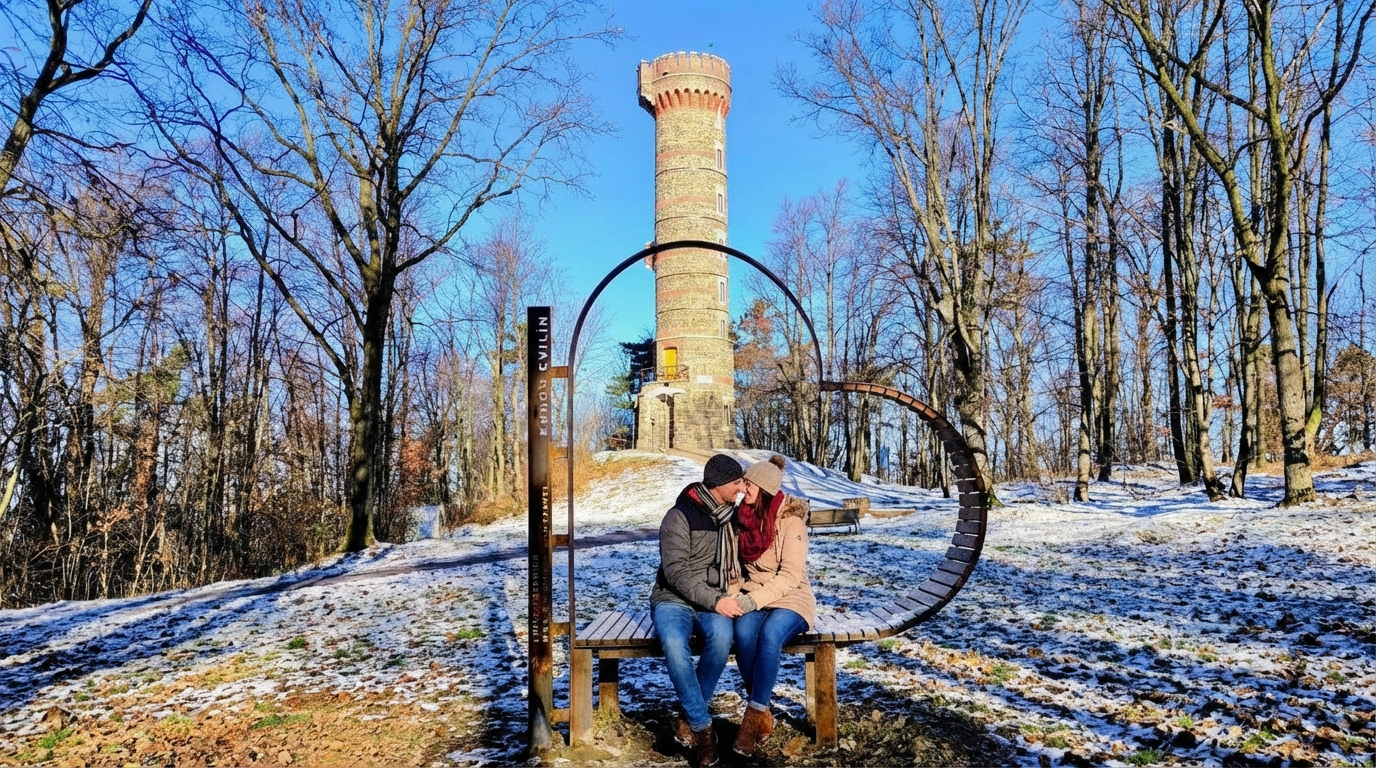 Srdce u rozhledny Cvilín (Krnov)