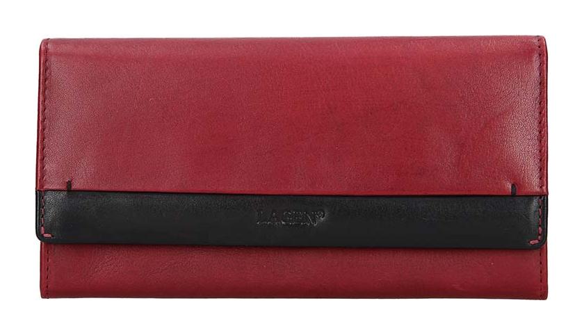 Lagen Dámská peněženka kožená 50400 Červená/Černá