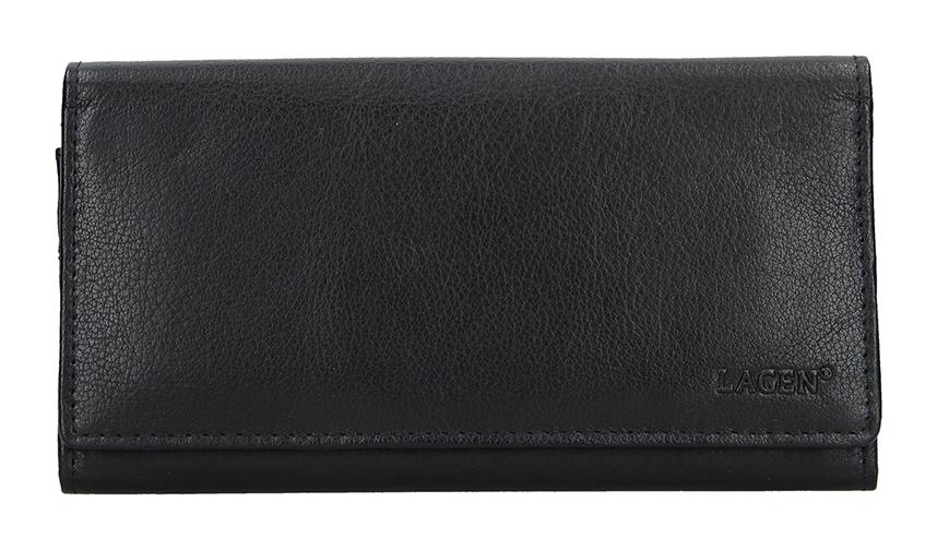 Lagen Dámská peněženka kožená V13 Černá