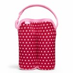 Built Bottle Buddy - Two Bottle Tote - Baby Pink Mini Dots
