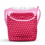 Built Three Baby Bottle Tote Baby Pink Mini Dots