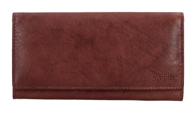 Lagen Dámská peněženka kožená V-102 Hnědá